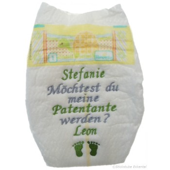 Windel Patentante + Wunschname + Wunschfarben